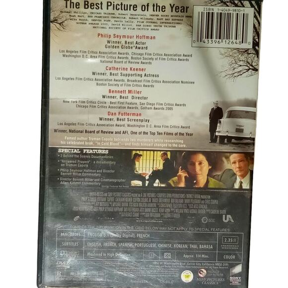 Capote (DVD 2006)  114 Minutes, Sony Pictures Home Entertainment - Picture 4 of 4